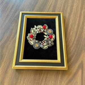 Elegant Gold and Red Brooch